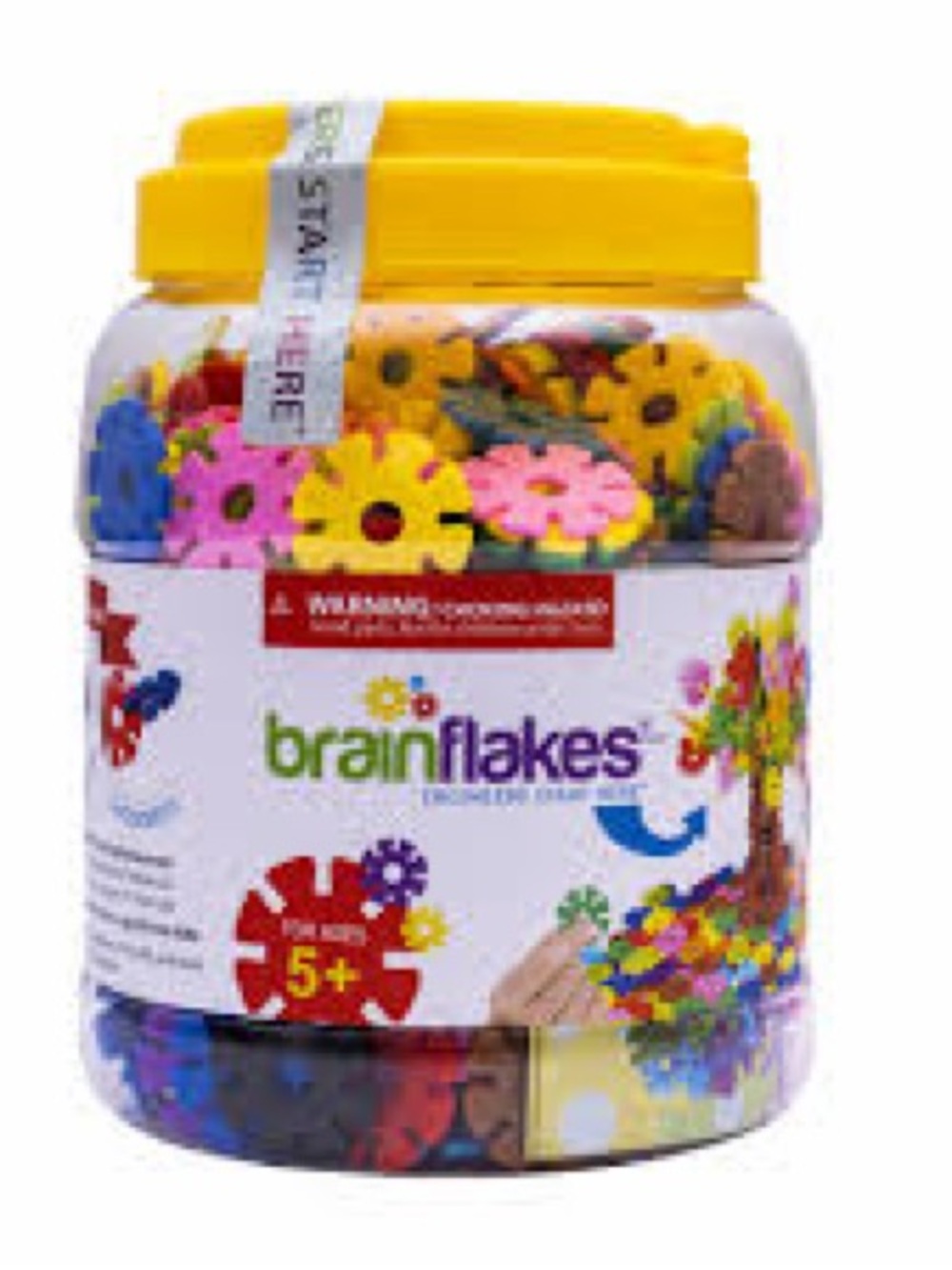 BrainFlakes Interlocking Building Set - Bright Multicolor Jar